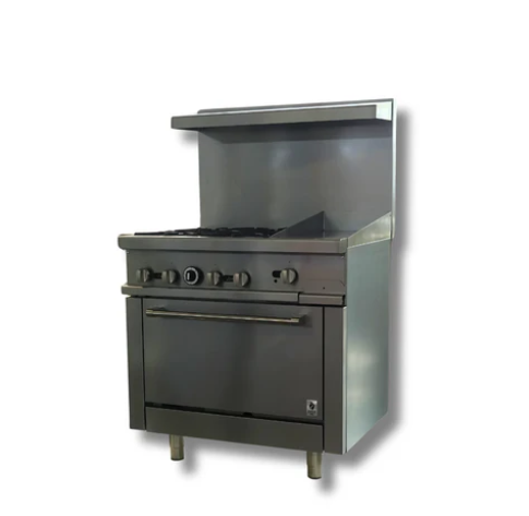 36" Wide 12" Griddle and 4 Burner Stove Top LPG or NG, Gas Oven Range Hot Zone HZ-R36-12MG