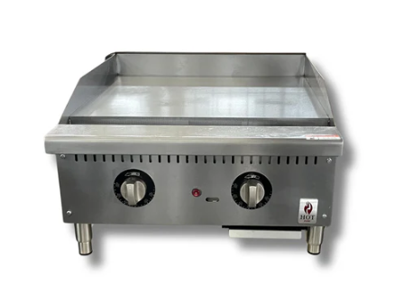 24" Countertop Thermostat Control Heavy Duty Gas Griddle With Safety Valve NG or LP, Hot Zone HZ-G24-TH