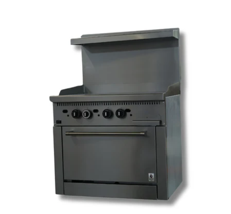 36" Wide Gas Range Thermostat Griddle, w/ Built in Convection Oven, LP or NG, Hot Zone HZ-CR36-36TG