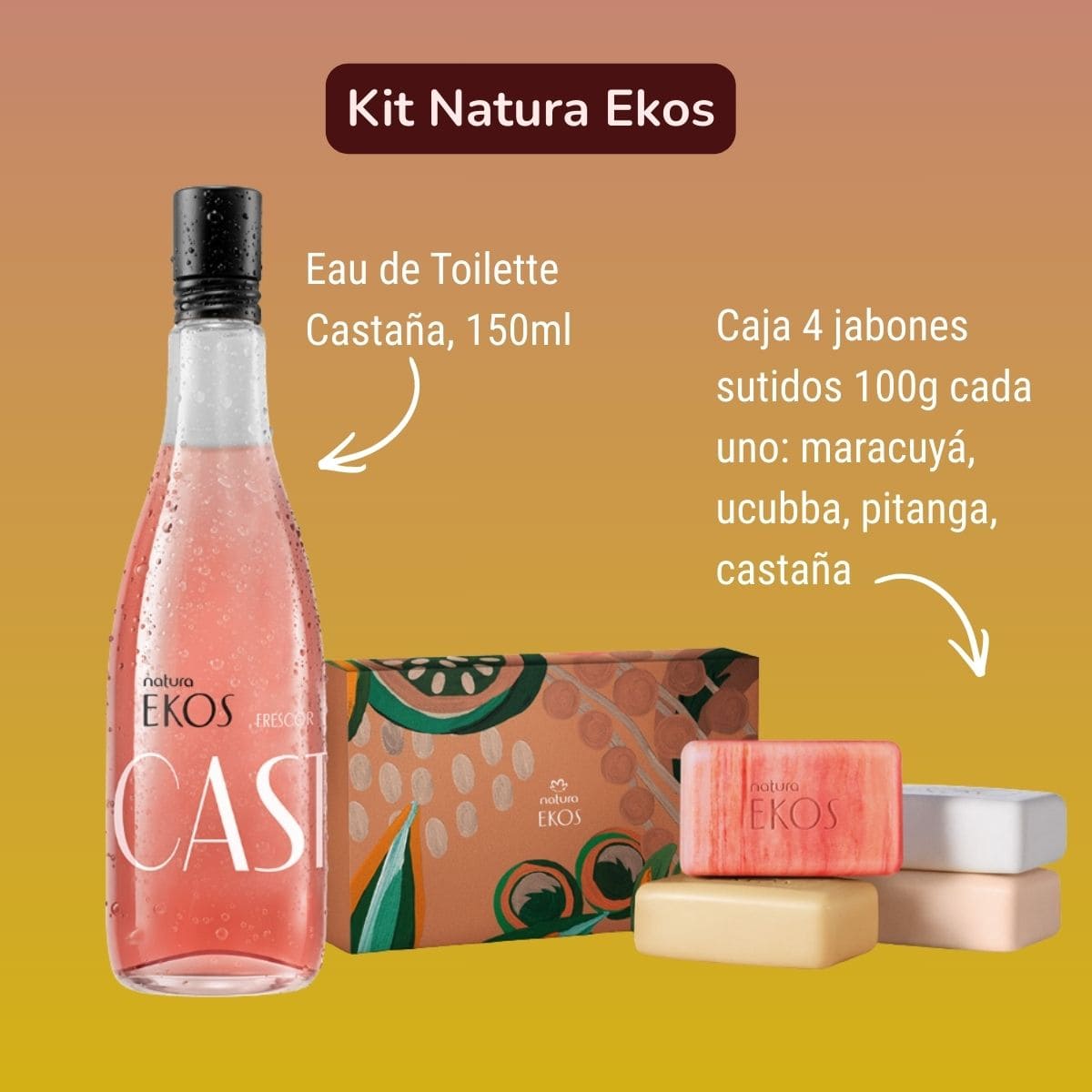 Kit Natura Ekos: Frescor de Castaña + Caja 4 jabones surtidos