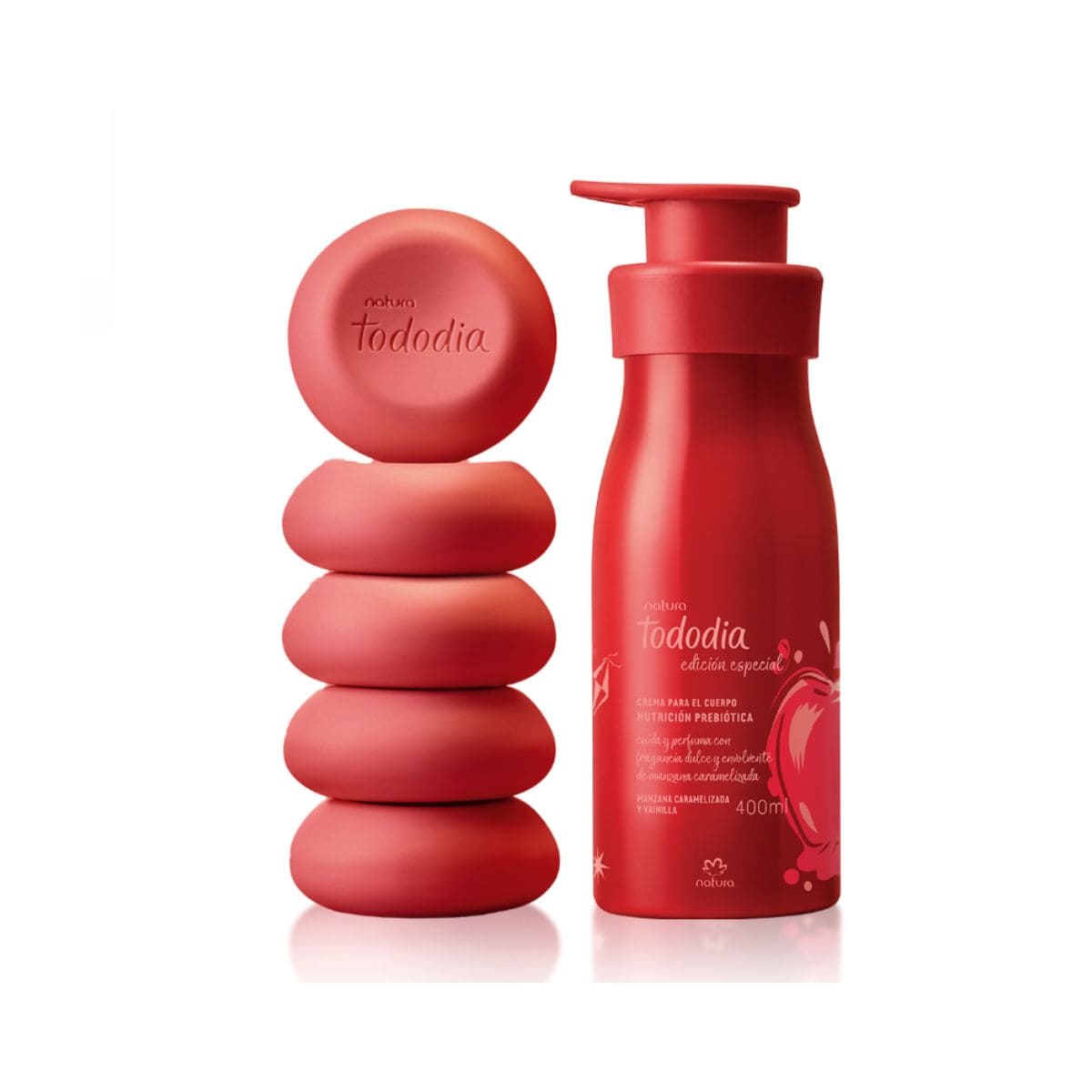 Kit Corporal Manzana Caramelizada y Vainilla: Crema + 5 jabones vegetales