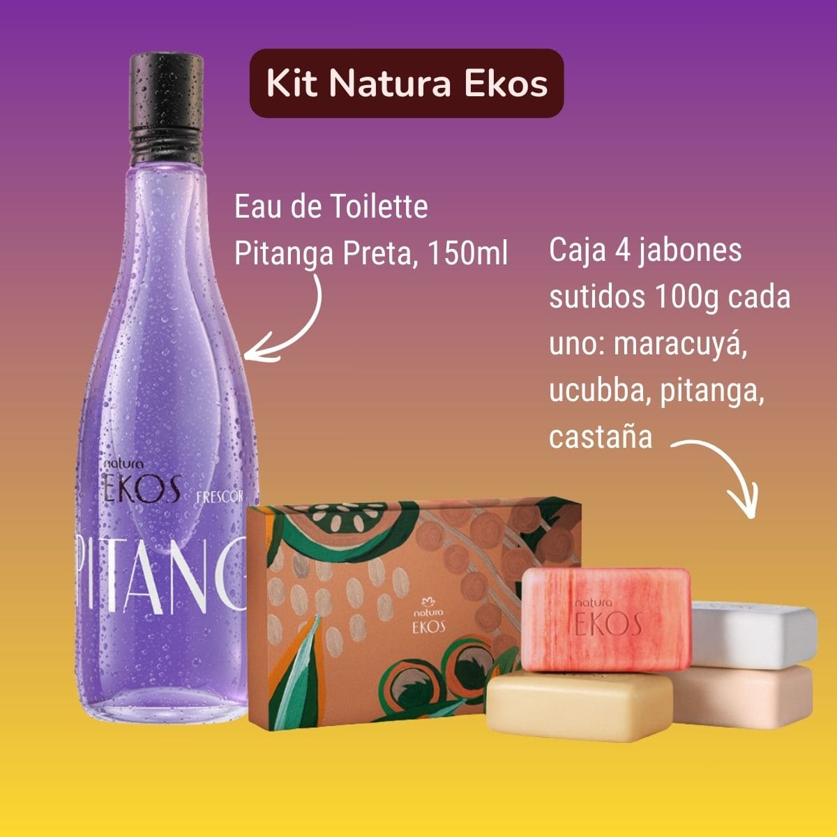 Kit Natura Ekos: Frescor de Pitanga Preta + Caja 4 jabones surtidos