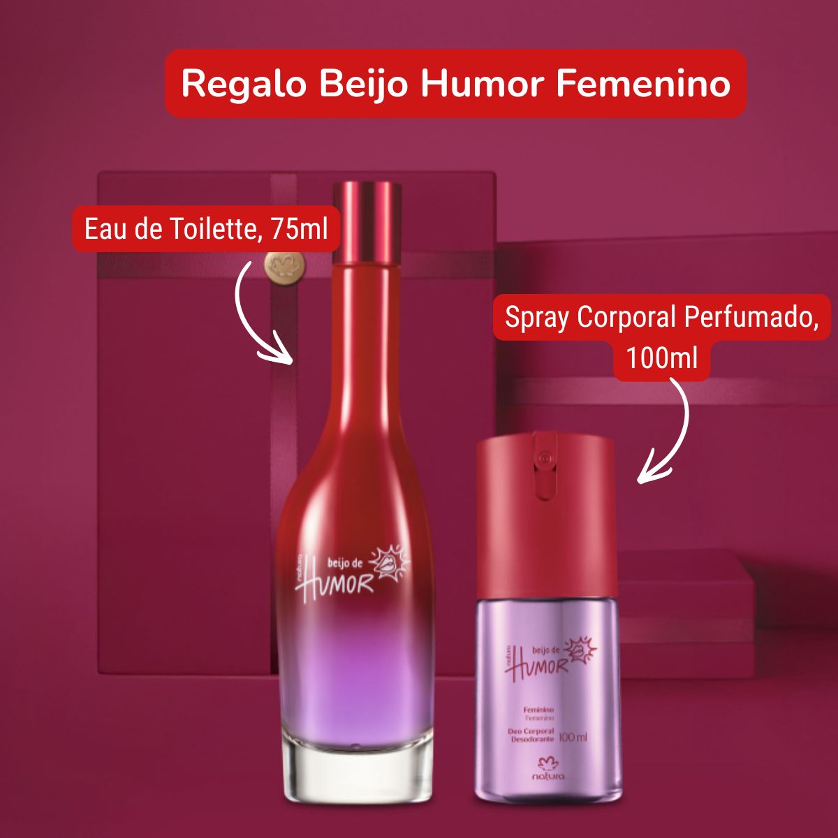 Set de Perfume y Desodorante Beijo de Humor Femenino