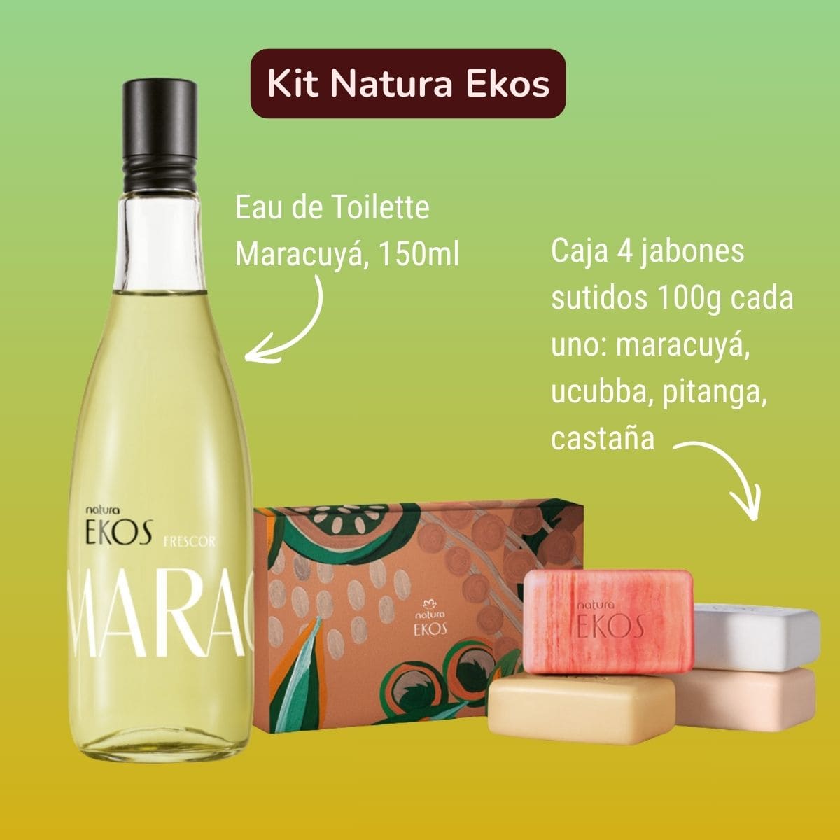 Kit Natura Ekos: Frescor de Maracuyá + Caja 4 jabones surtidos