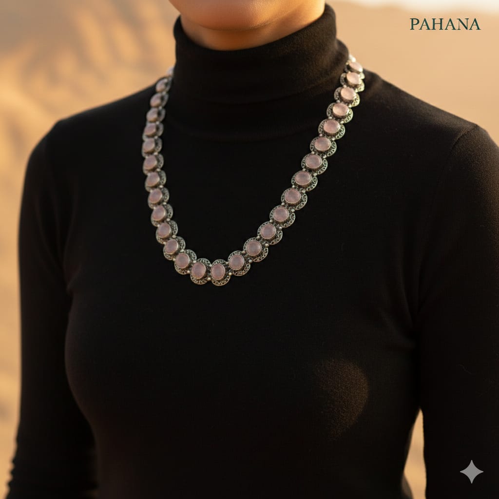 Collar de piedras naturales Cuarzo Rosa