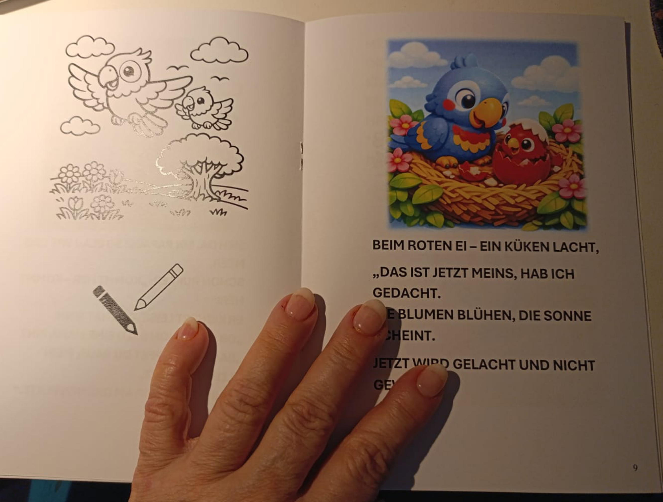 Der kleine Papagei und das bunte Ei