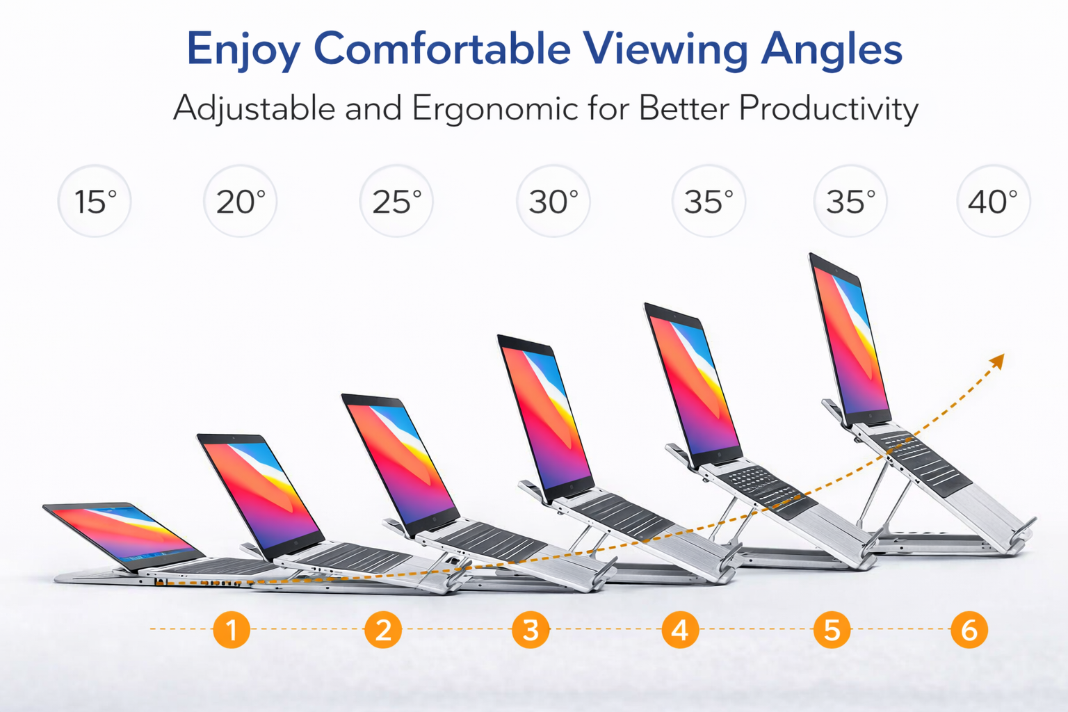 Neck Pain Relief Aluminium Adjustable Laptop Stand For Work From Home