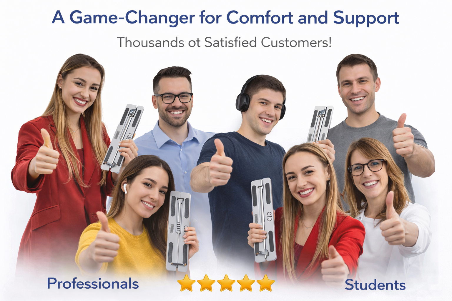 Neck Pain Relief Aluminium Adjustable Laptop Stand For Work From Home