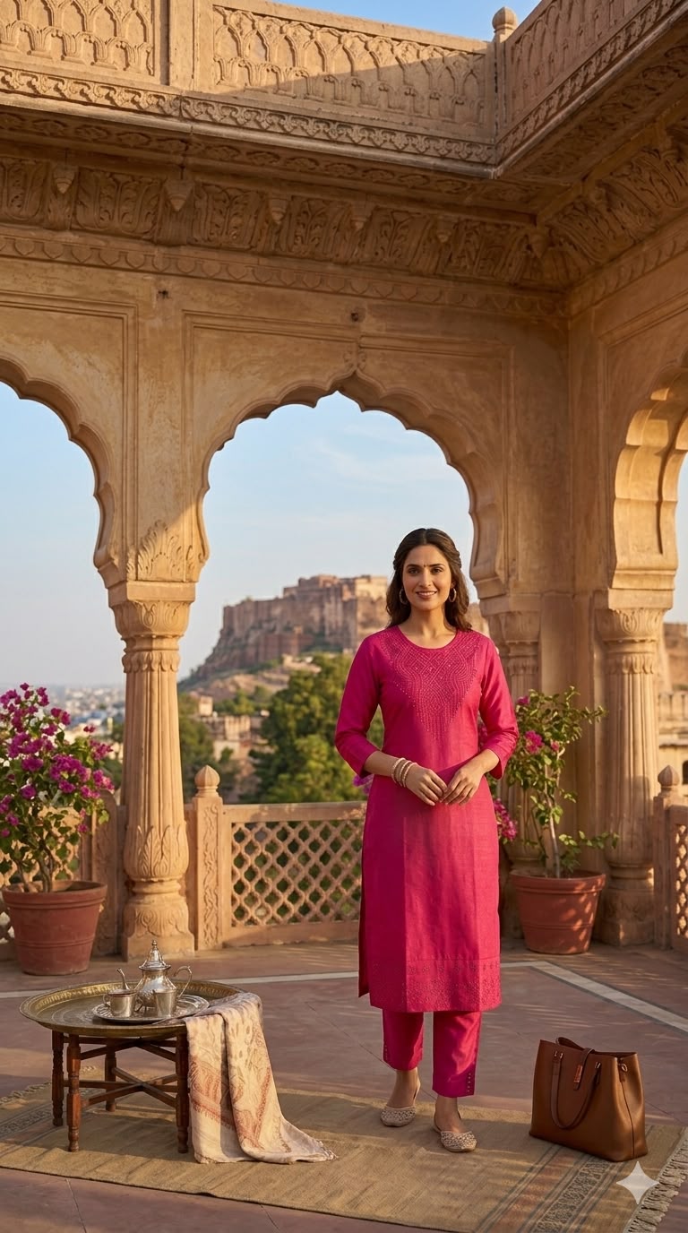 Elegant Pink Kurta Set