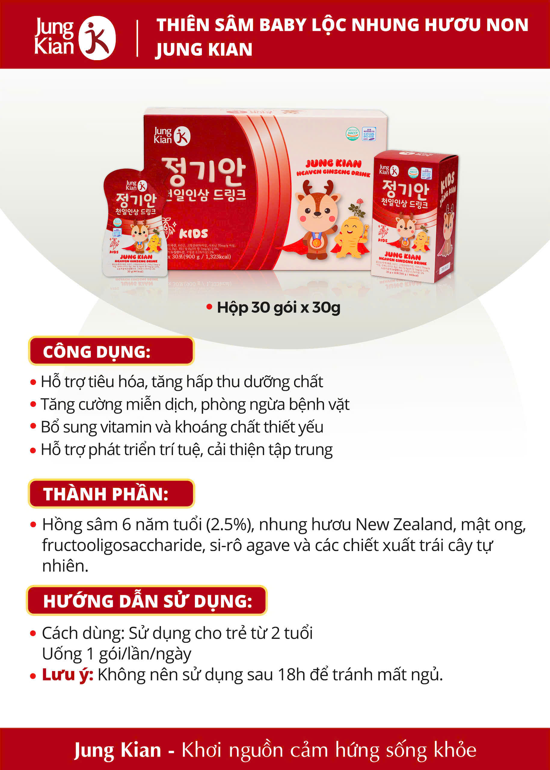 Thiên sâm Baby lộc nhung hươu non Jung Kian