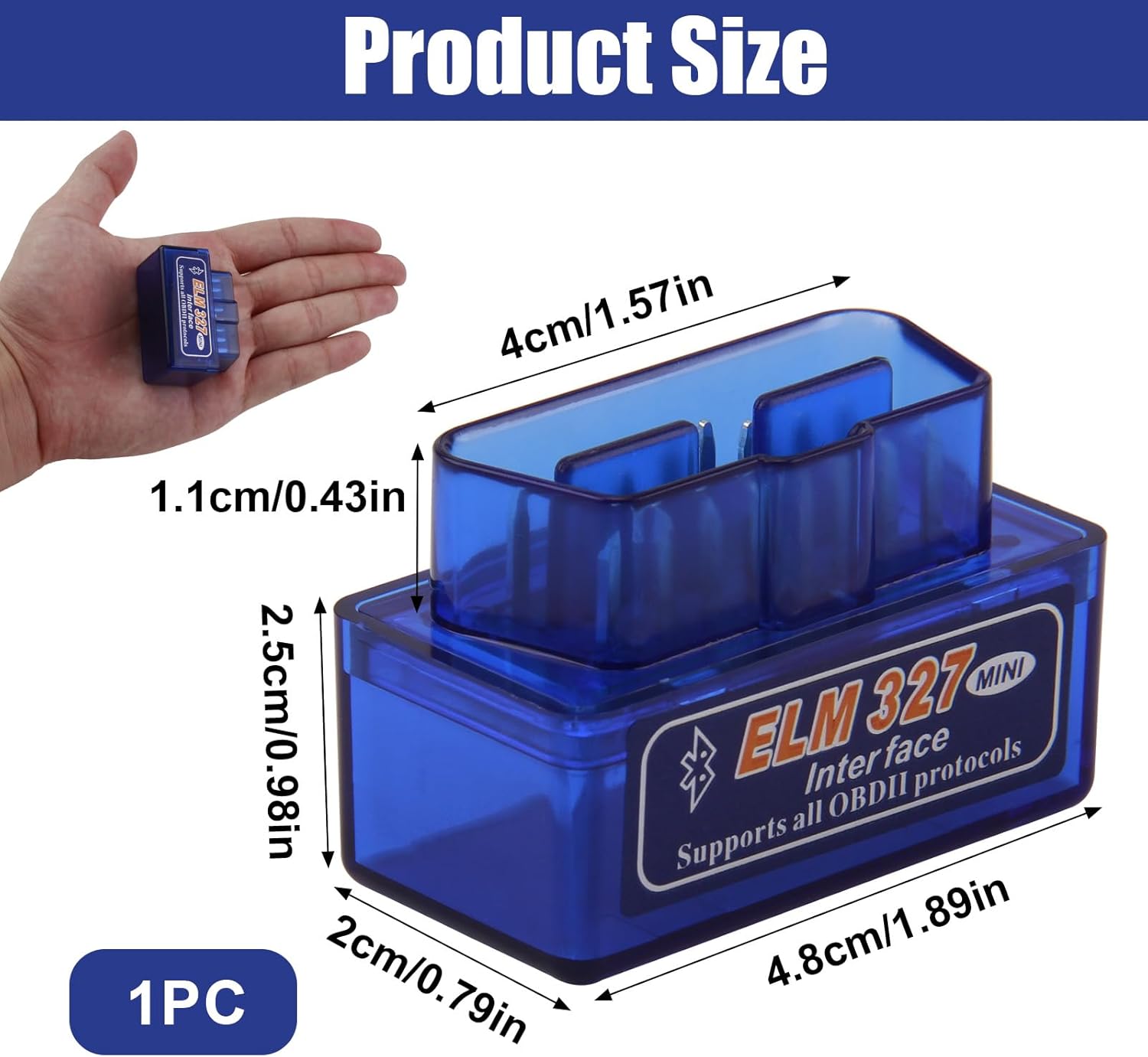  Mini Escáner de Diagnóstico para coches Adaptador OBD2 Bluetooth