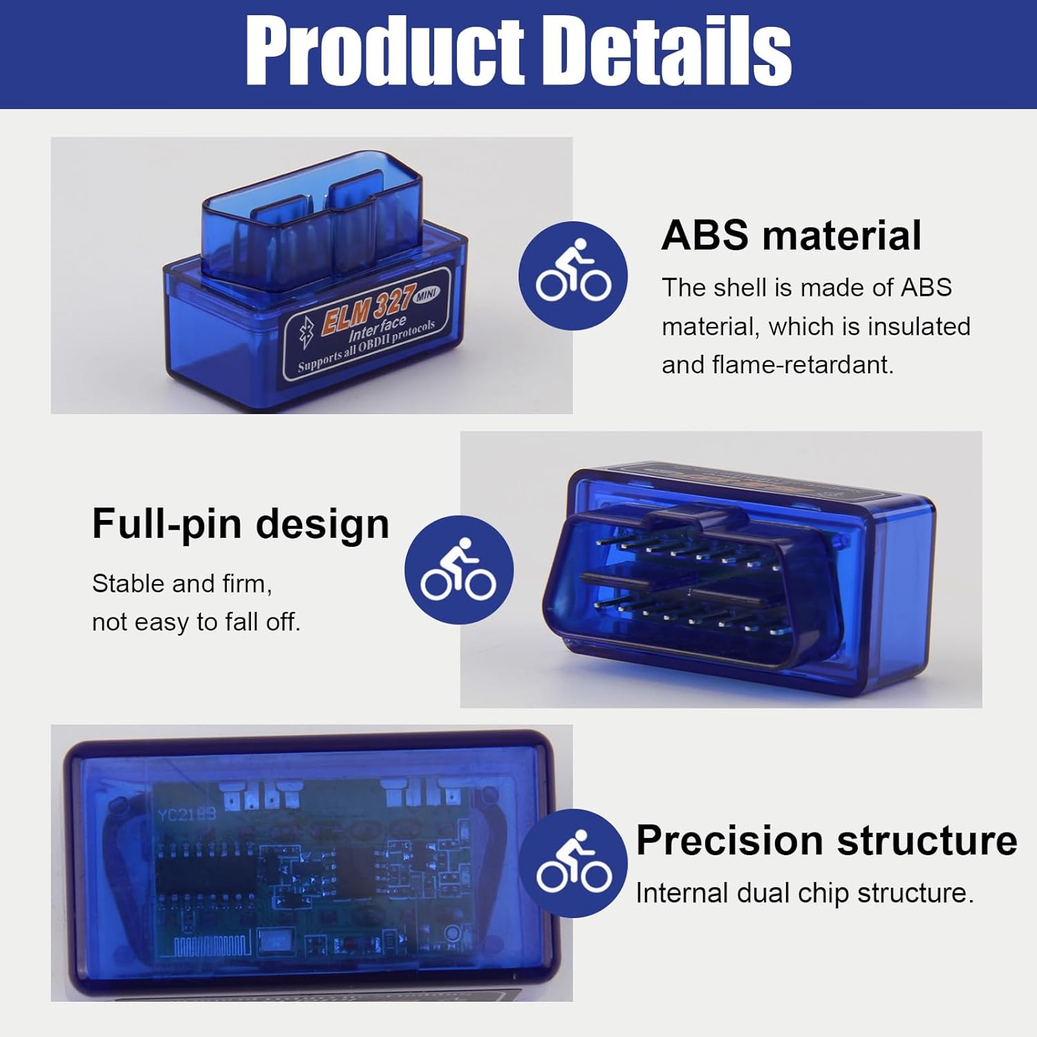 Mini Escáner de Diagnóstico para coches Adaptador OBD2 Bluetooth
