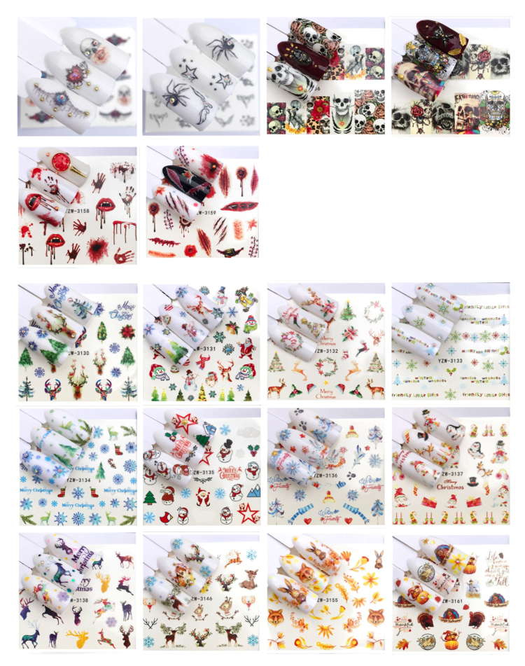 Festival & Celebration Water Decals Nail Art Sticker (3085-3161)