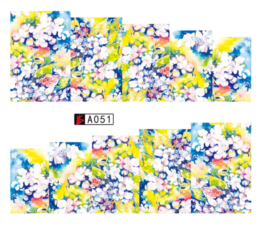 Floral Water Decals Nail Art Sticker (A50-A69)