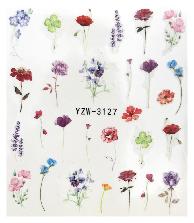Floral & Botanical Water Decals Nail Art Stickers (3125-3389)