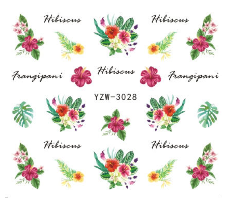 Floral Water Decals Nail Art Sticker (3001-3120)