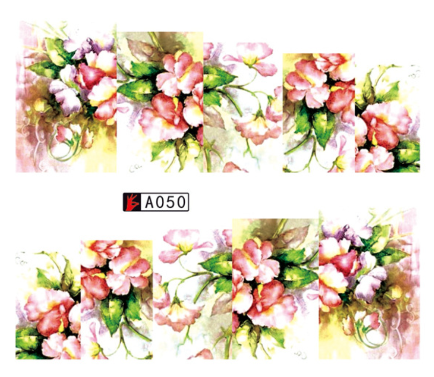 Floral Water Decals Nail Art Sticker (A50-A69)