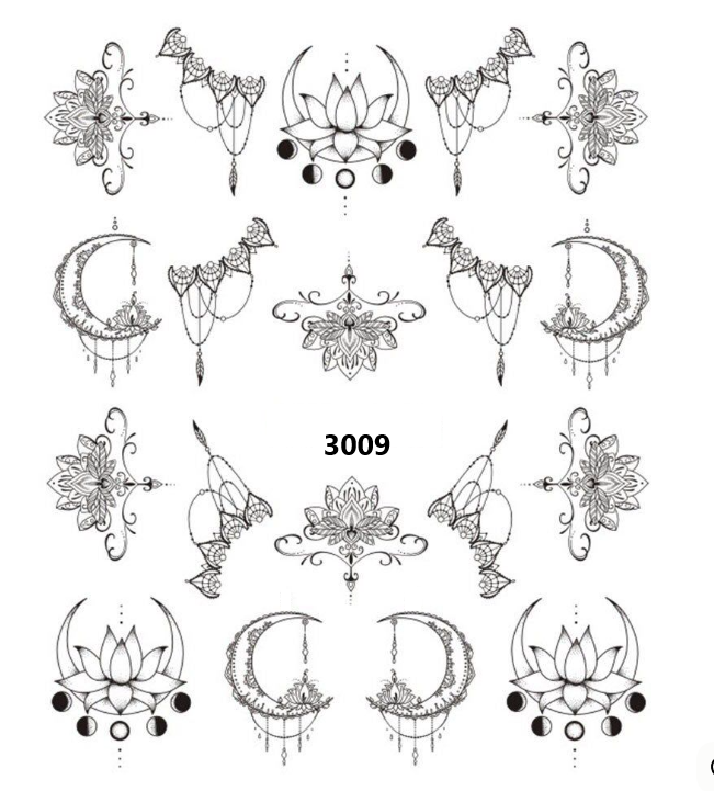 Boho Water Decals Nail Art Sticker (3007-3393)