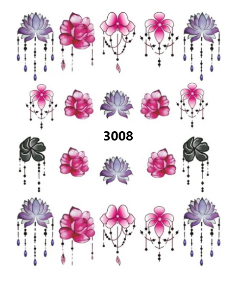 Fashion Water Decals Nail Art Sticker (3003-3394)