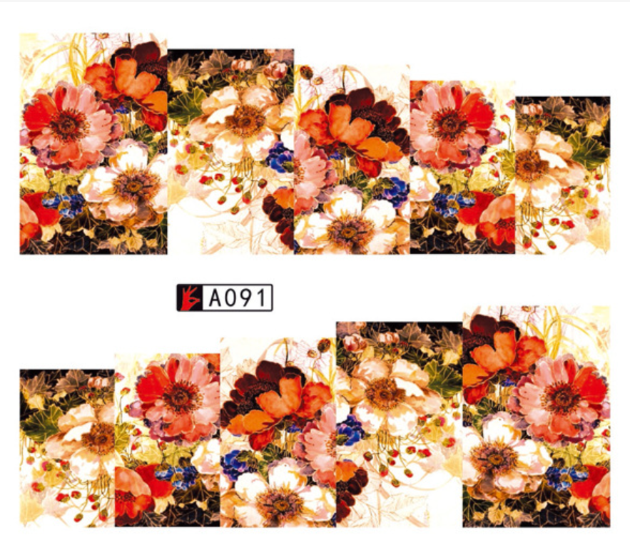 Floral Nail Art Sticker (A090-A97)