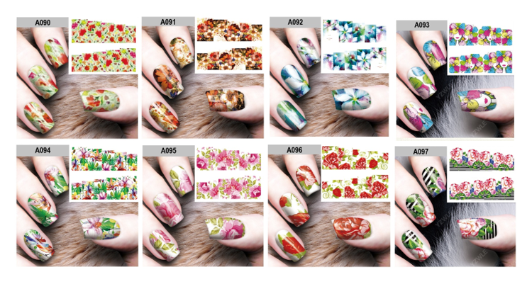 Floral Nail Art Sticker (A090-A97)