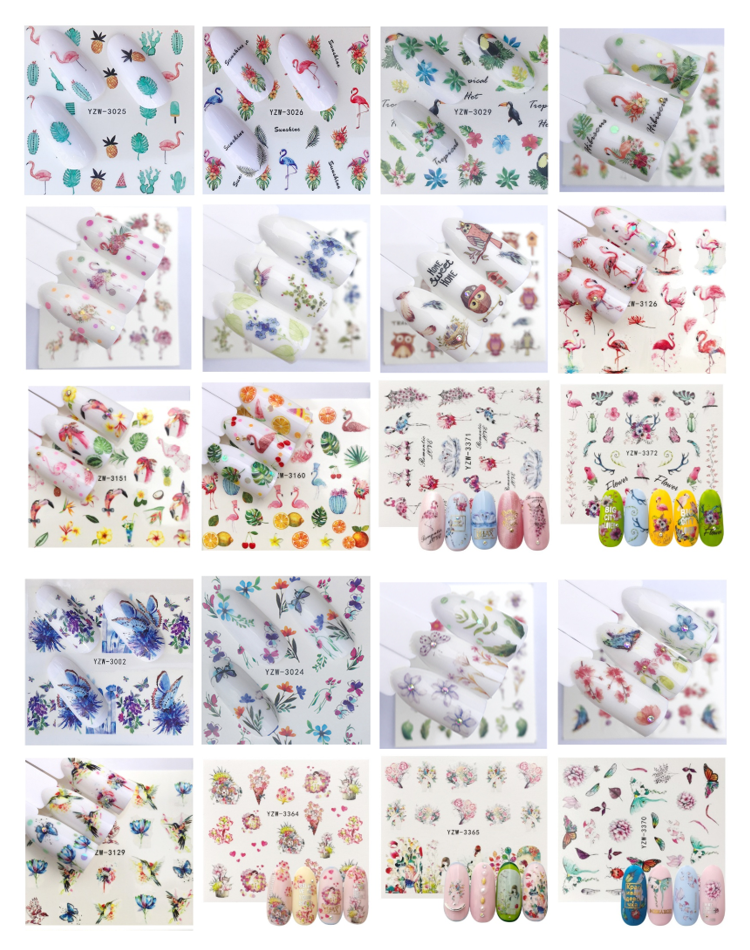 Floral & Nature Water Decals Nail Art Stickers (3002-3372)