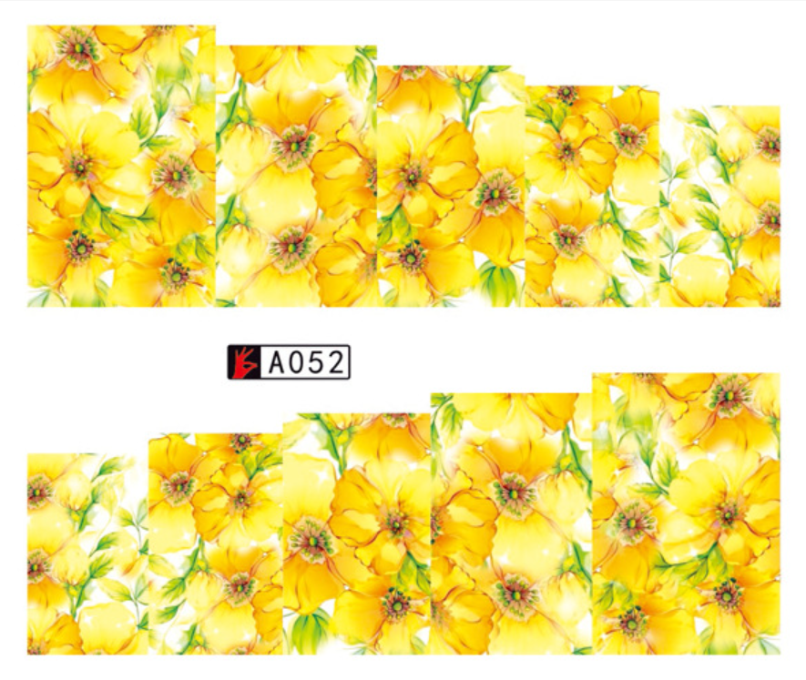 Floral Water Decals Nail Art Sticker (A50-A69)
