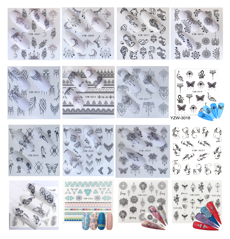 Boho Water Decals Nail Art Sticker (3007-3393)