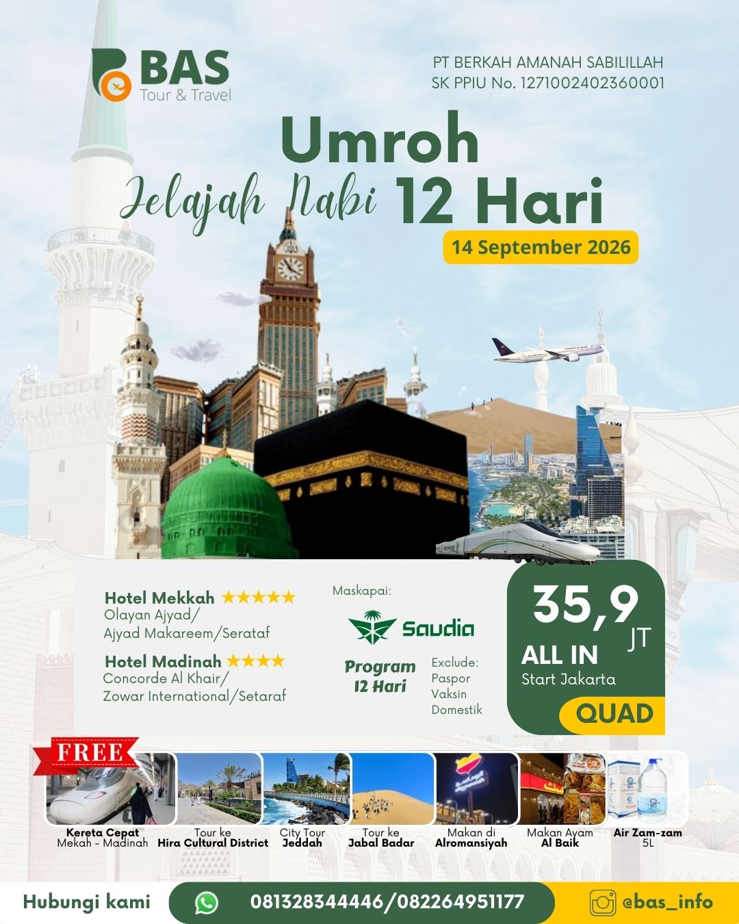 Umroh Jelajah Nabi 12 Hari