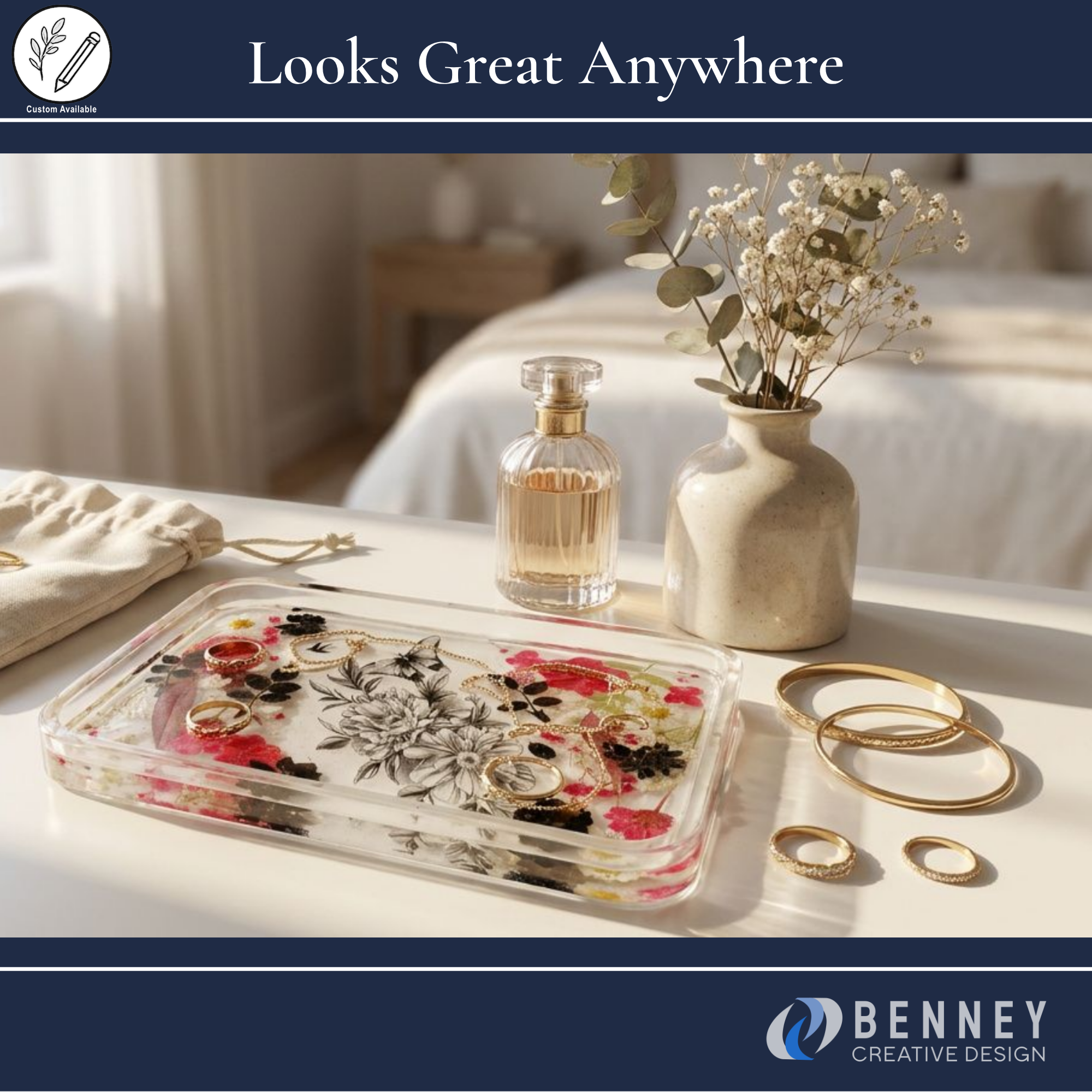 Botanical Vanity Resin Tray