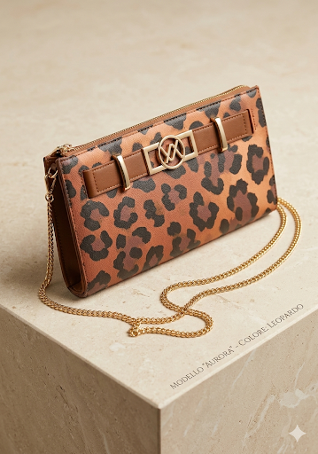 Borsa a tracolla leopardata 