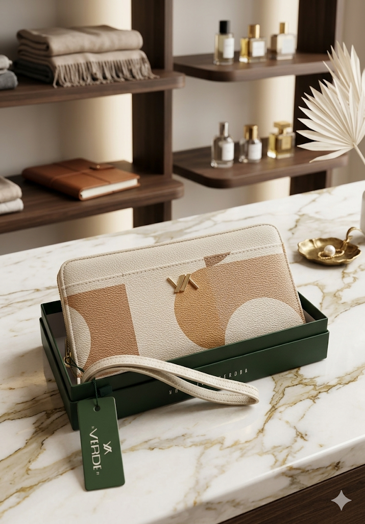 Portafoglio in ecopelle Verde