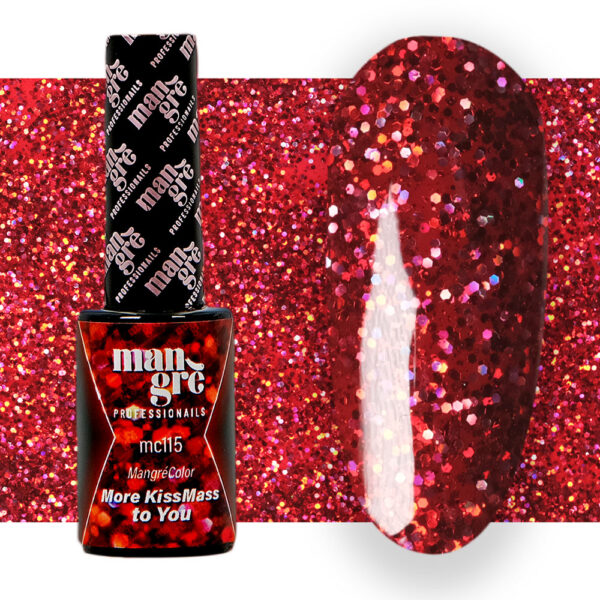 Smalto Semipermanente Rosso Glitter
