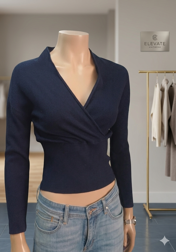 Maglia Wrap Blu Donna ayefee