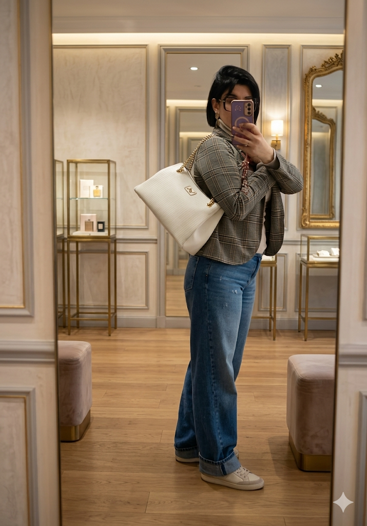 Borsa a spalla bianca