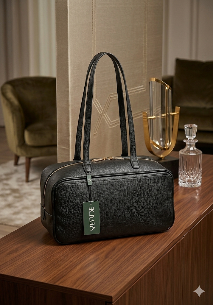 Borsa a mano nera VERDE