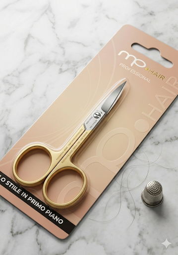 Forbici Professionali per Cuticole dorata curva