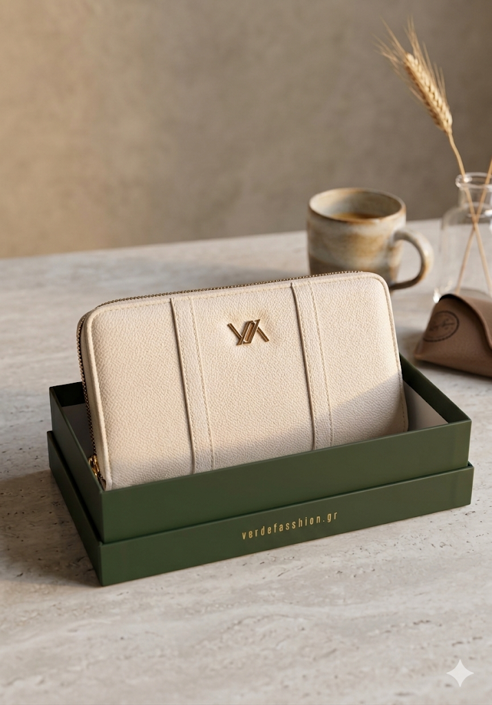 Portafoglio elegante beige