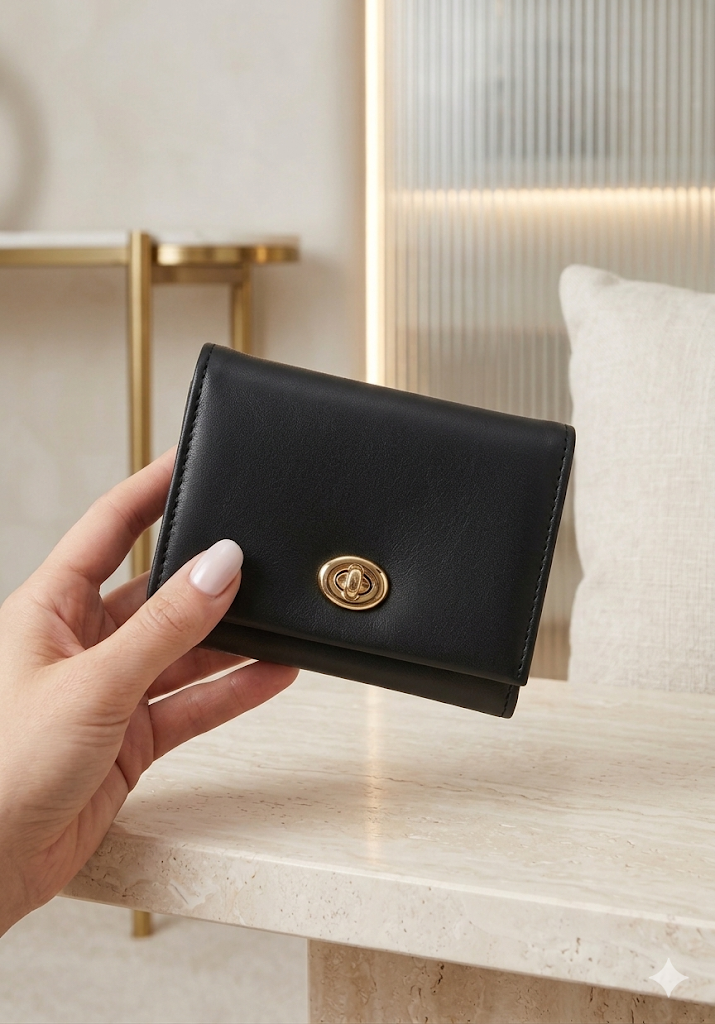 Portafoglio in ecopelle nera