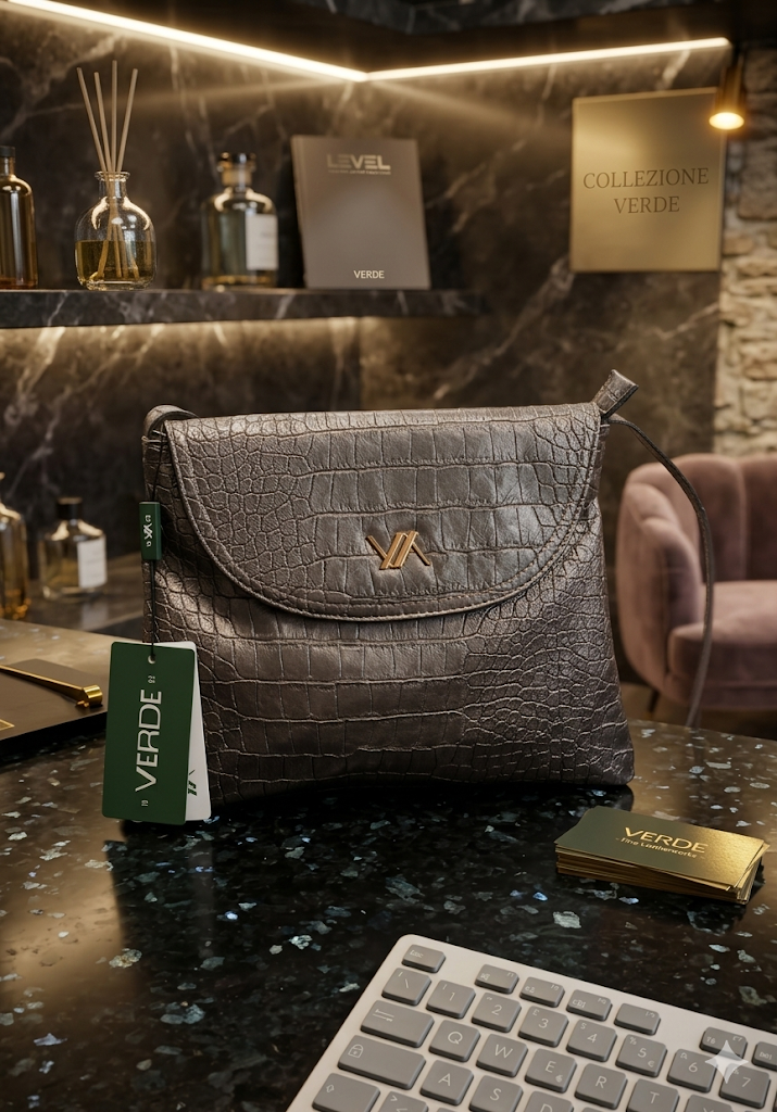 Borsa in rcopelle effetto coccodrillo