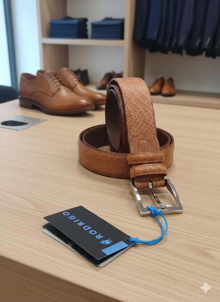 Cintura in pelle stampa coccodrillo  MIS 95/110