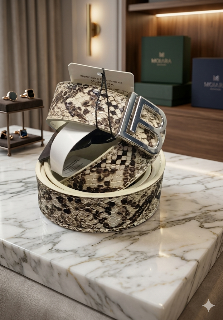 Cintura in ecopelle effetto pitone