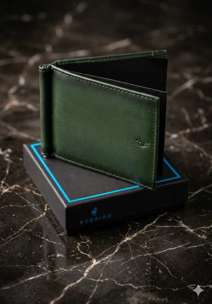 Portafoglio in pelle verde