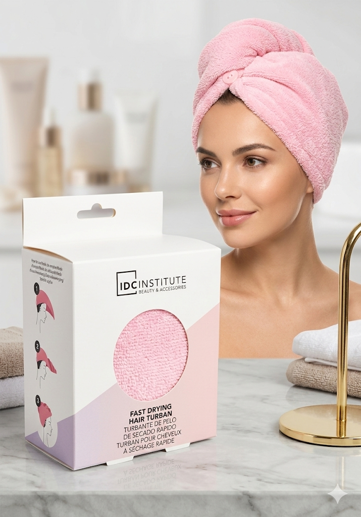 Turbante Asciugacapelli Rosa