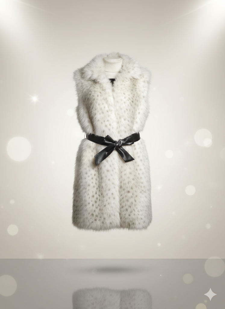 Gilet in pelliccia sintetica bianca ayefee