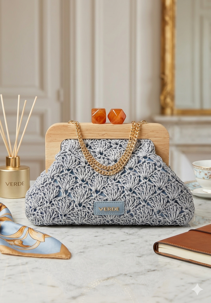 Borsa a mano intrecciata Verde