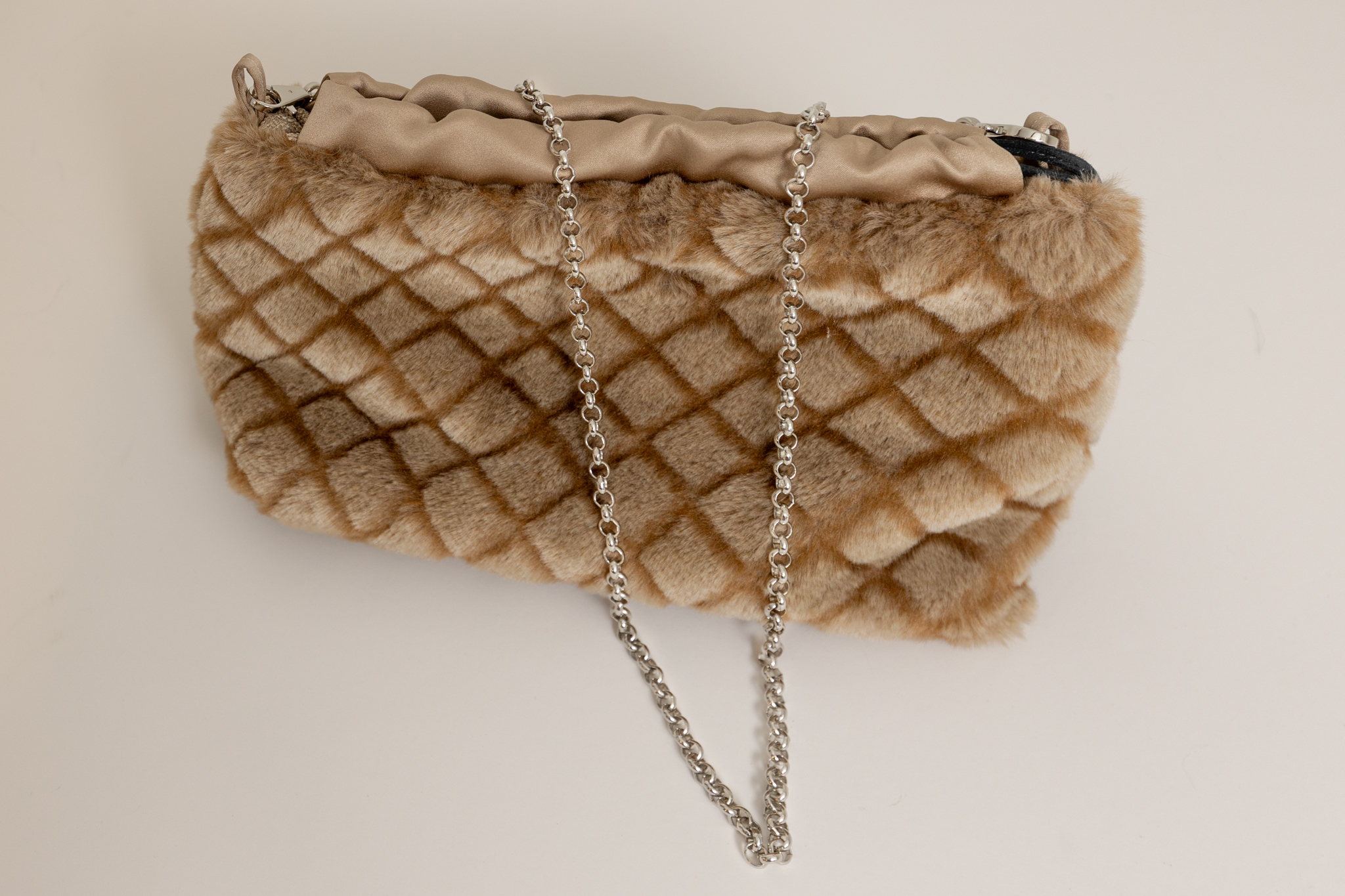 Quilted Faux Fur Shoulder Bag