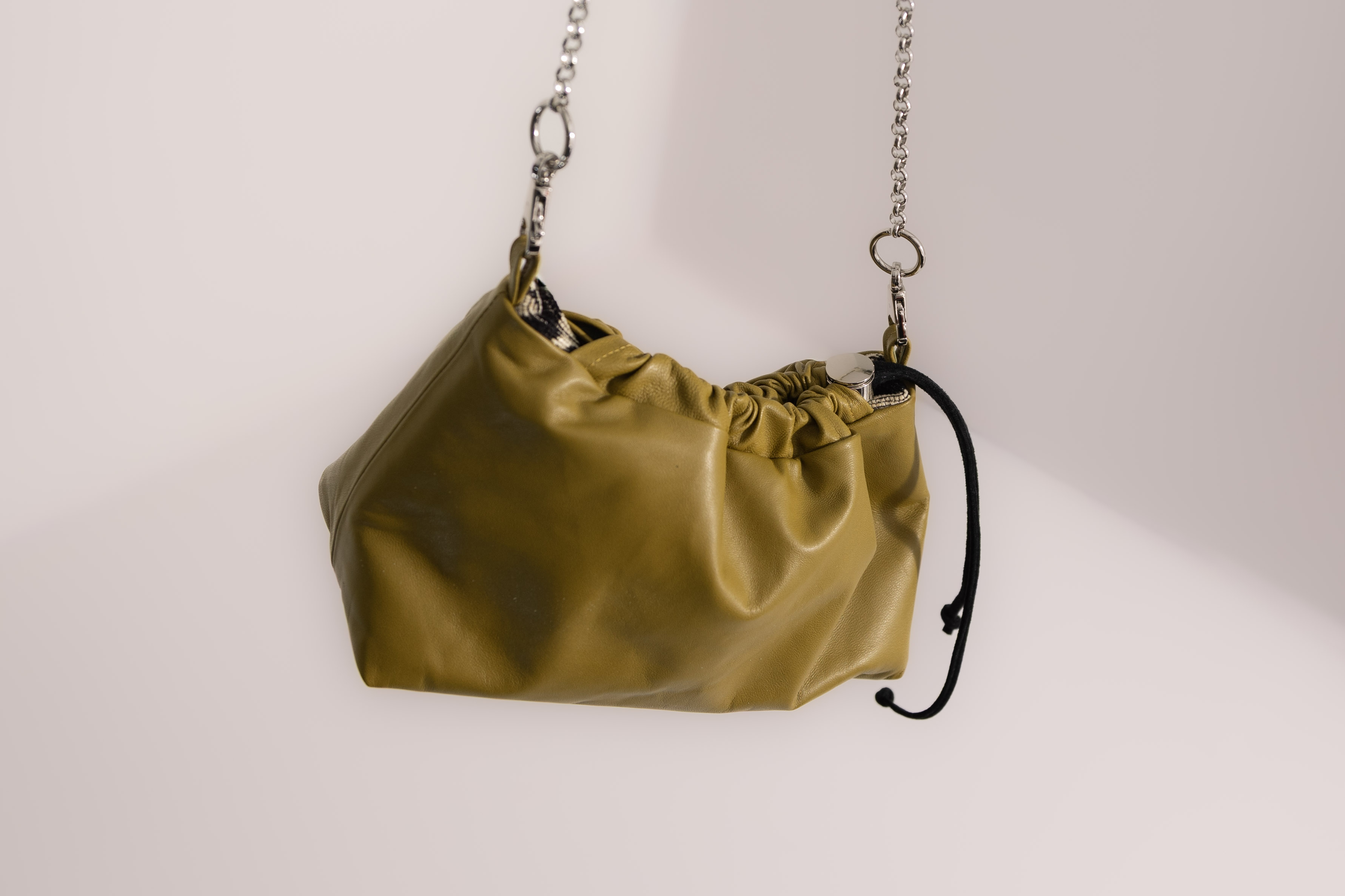 Lambskin Leather Chain Shoulder Bag