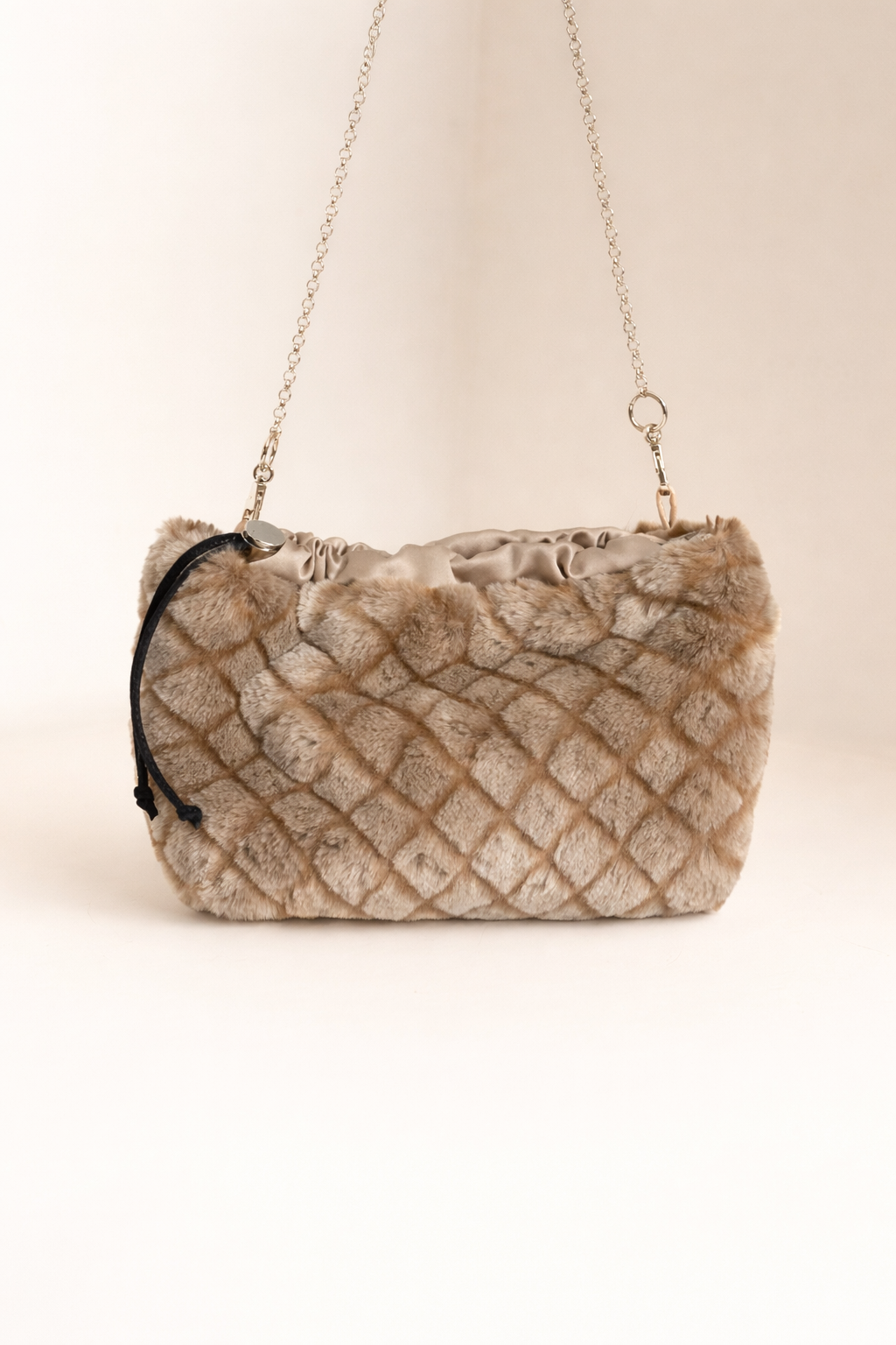 Quilted Faux Fur Shoulder Bag