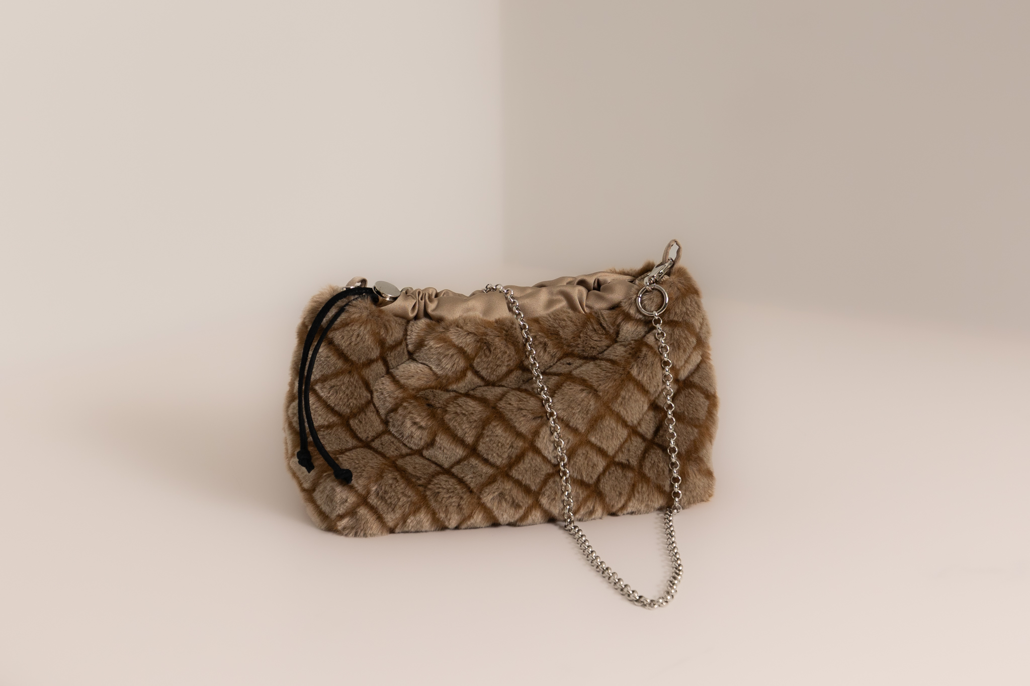 Quilted Faux Fur Shoulder Bag
